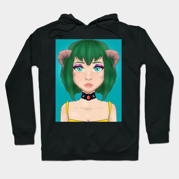 horned woman Hoodie by kixipixies